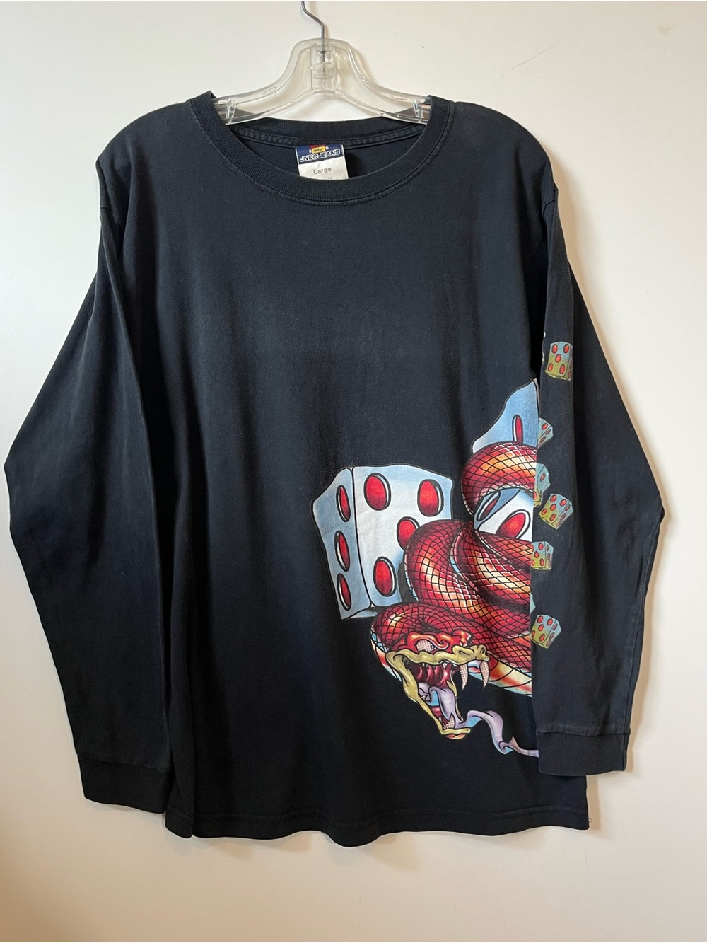 Vintage JNCO Jeans Made in USA Long-Sleeve Men's Shirt with Snake & Dice